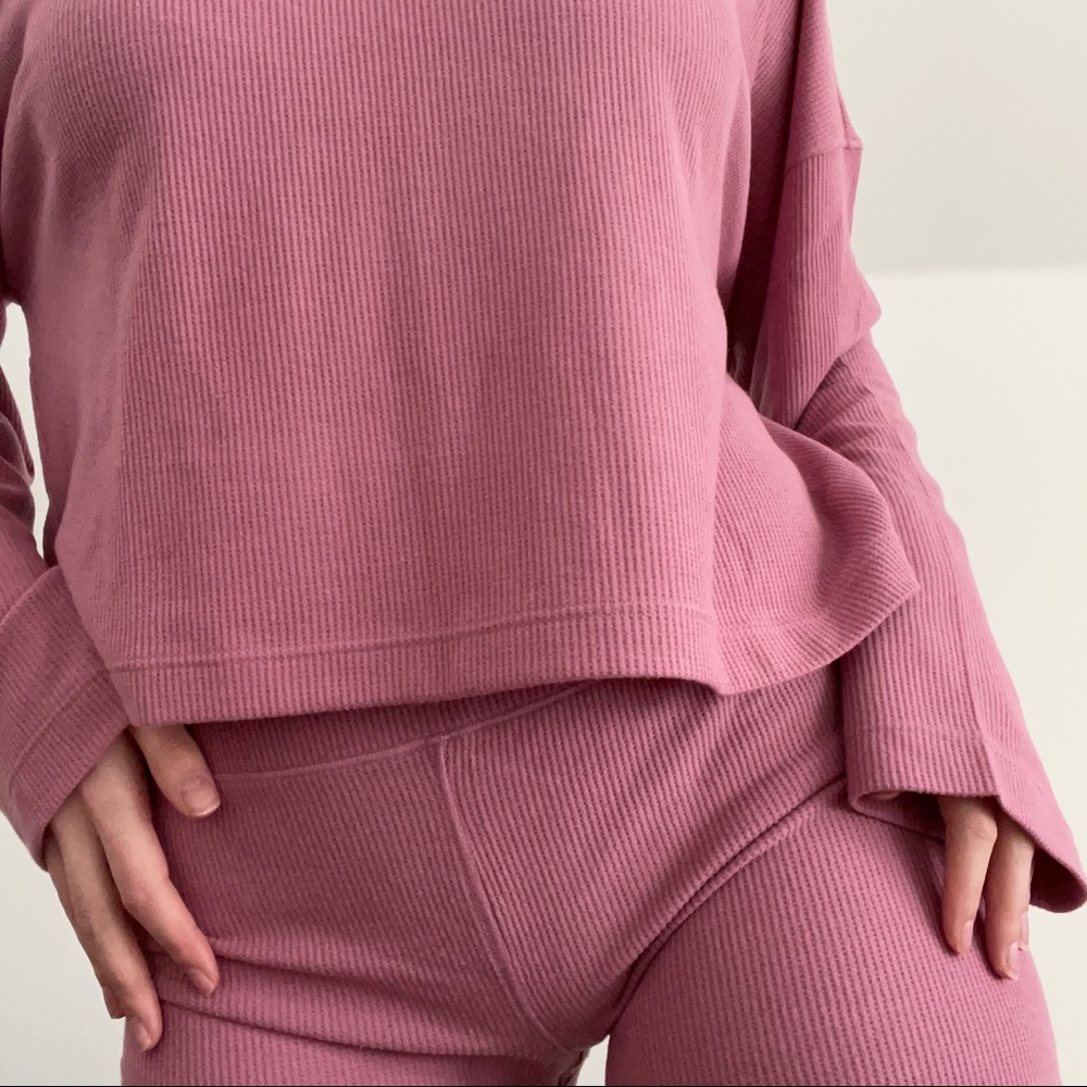 Blush pink Cozy Waffle loungewear set from Parade Underwear - Picture 3 of 5